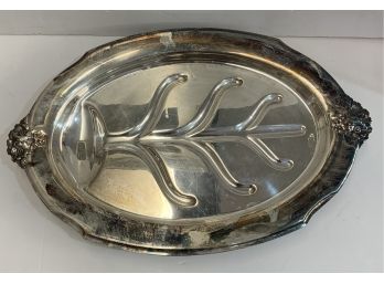 Floral Footed Metal Tray
