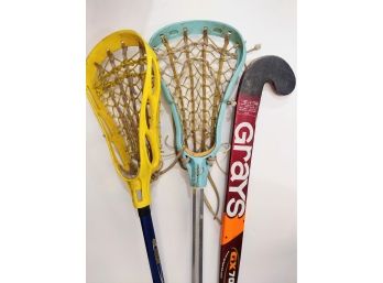 Field Hockey Stick And 2 Lacrosse