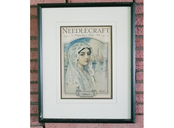 'Miss Italy 1931' Wooden Frame, Double Matted Under Glass.  Publication