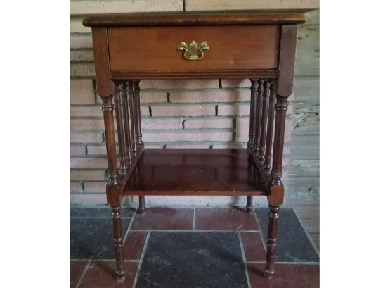 Antique/Vintage ??  Jacobean Style Telephone Table With Single Drawer.