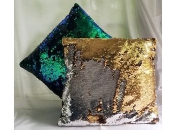 Set Of Two Lush Decor Sequins Decorative Pillows  22 Inches X 22 Inches