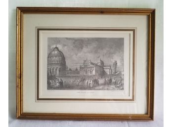 Pise-Place Du Dome Doubled Matted Print In Glided Frame