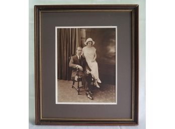 Lovely Anitque 1920s Wedding Photograph In Wooden Frame
