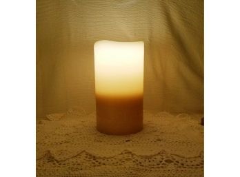 Large Battery Operated Candle With Timer -Tested & Works  8 1/2' X 5'