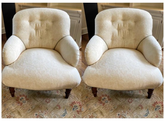 Pair Of O Henry House Tufted Tight Back Chairs