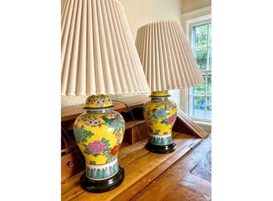 Pair Of Vintage Ginger Jar Lamps