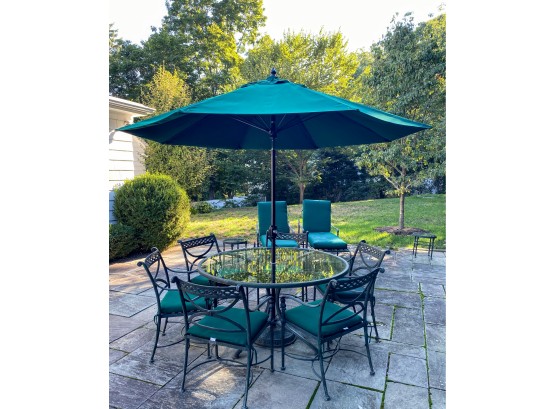 Kettler Outdoor Table, 6 Armchairs, Umbrella, &  Stand (1 Of 2)
