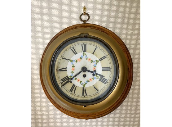 Vintage Wall Clock With Hand-painted Detail