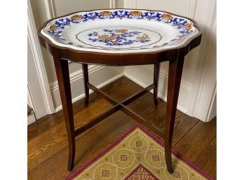 Accent Table - Vintage English Platter On Custom Stand