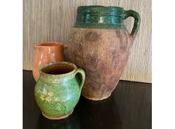 Rustic Pottery Trio