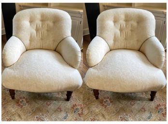 Pair Of O Henry House Tufted Tight Back Chairs