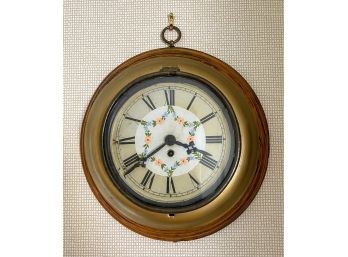 Vintage Wall Clock With Hand-painted Detail