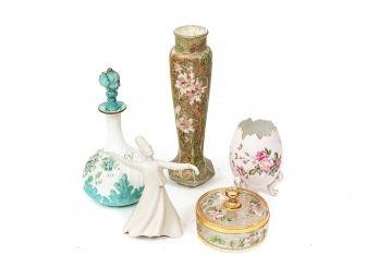 A Group Of Antique Porcelain And Glass