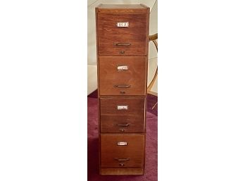 An Antique Oak Tall File Cabinet
