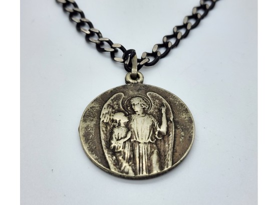 Incredible Antique Religious Pendant With .925 Chain