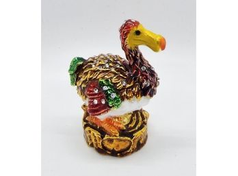 Multi Color Austrian Crystal Enameled Bird Trinket Box