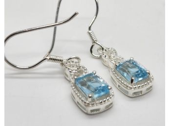 Sky Blue Topaz Earrings In Sterling Silver
