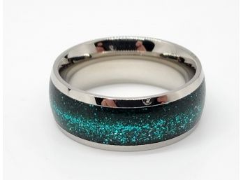 Peacock Stardust Stainless Band Ring