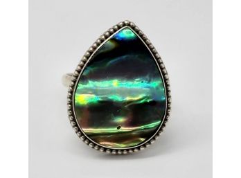 Abalone Shell Ring In Sterling Silver