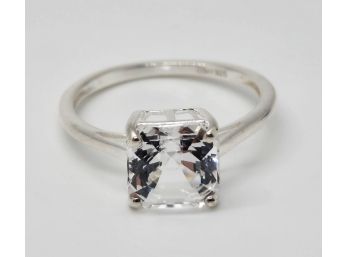 White Sapphire Ring In Sterling Silver