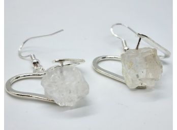Handcrafted Iridescent Coated Quartz Earrings