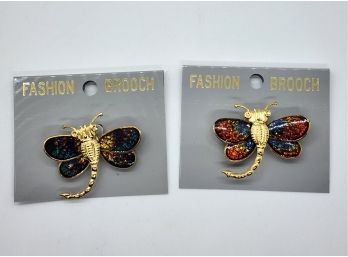 Pair Of Dragonfly Brooches