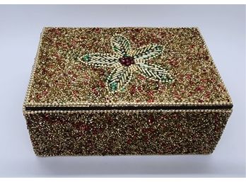 Handcrafted Multi-Color Print Beaded Box