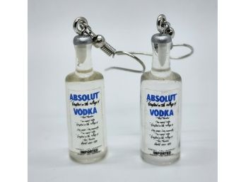 Pair Of Absolute Vodka Bottle Novelty Earrings