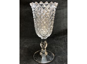 Diamond Cut Stemmed Vase