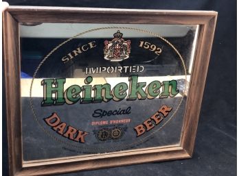 Imported Heineken Dark Beer Mirror Sign