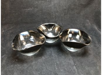 Metallic Trimmed Glass Dishes