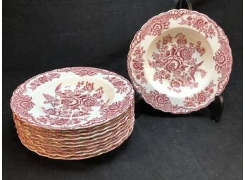 Bristol Red And White China Bowls