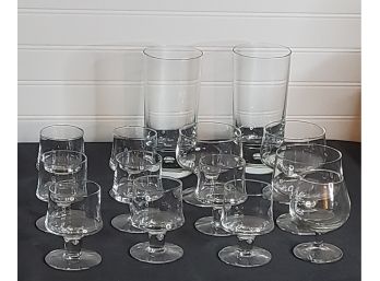 Clear Glass Assortment Of Glasses And Sorbet Set