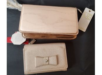 Beautiful Brand New Rose Gold Evening Bag And Sparkle Clutch Wallet