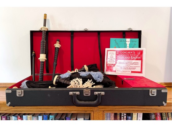 Vintage Bagpipe Set And Accessories