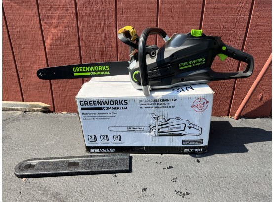 NEW! Greenworks Commercial 18' Chainsaw With All Accessories