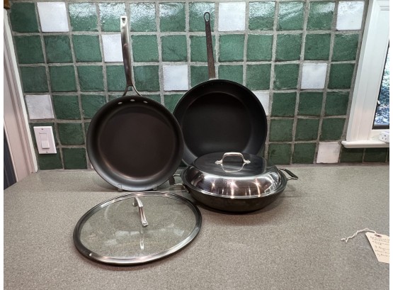 Set Of 3 Professional Grade Fry Pans And Cookware