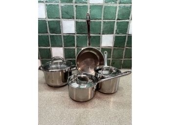 Set Of 4 All-Clad Sauce Pans With Lids