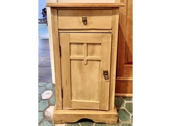Small Rustic Pine Cabinet With Forged Iron Hardware