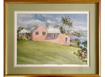 Limited Edition Framed Watercolor Print By Carole Holding   Cambridge Beaches, Somerset, Bermuda