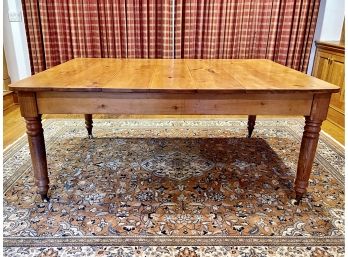 Paneled Knotty Hardwood Country Pine Dining Table