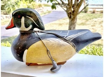 Vintage P. Korman Original Hand Carved Male Wood Duck