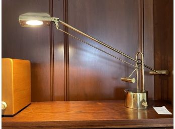 Mid-century Modern Brass Task Lamp With Adjustable Arm