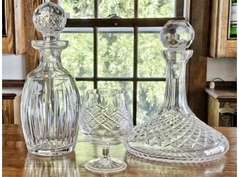 Fabulous Thomas Webb & Waterford Fine Crystal Decanters And Stemmed Snifter