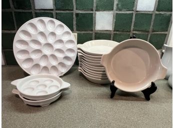 Bel-Terr Casserole / Au Gratin Dish Set And Assorted Ceramic Egg Trays