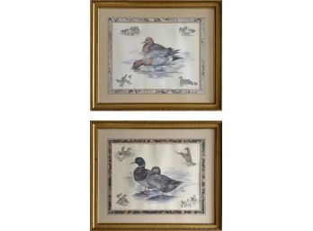 Nigel Hemming Framed Prints - Mallard And Wigeon Ducks '86