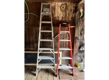 Pair Of Aluminum Step/extension Ladders