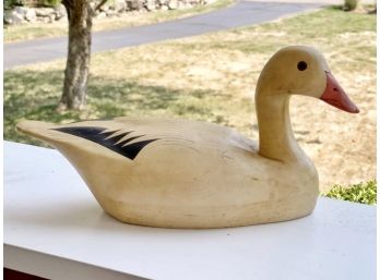 Snow Goose Beautiful Hand Carved Signed Decoy - The Decoy Shop, Freeport, ME