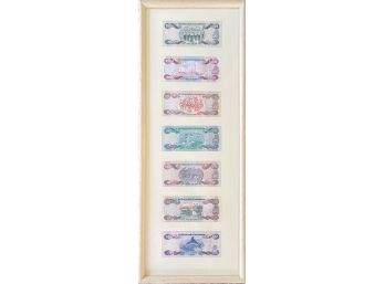 Framed Assorted Bahamas Paper Currency