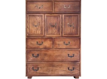 Artefacts By Henredon Campaign Style Highboy Chest Of Drawers